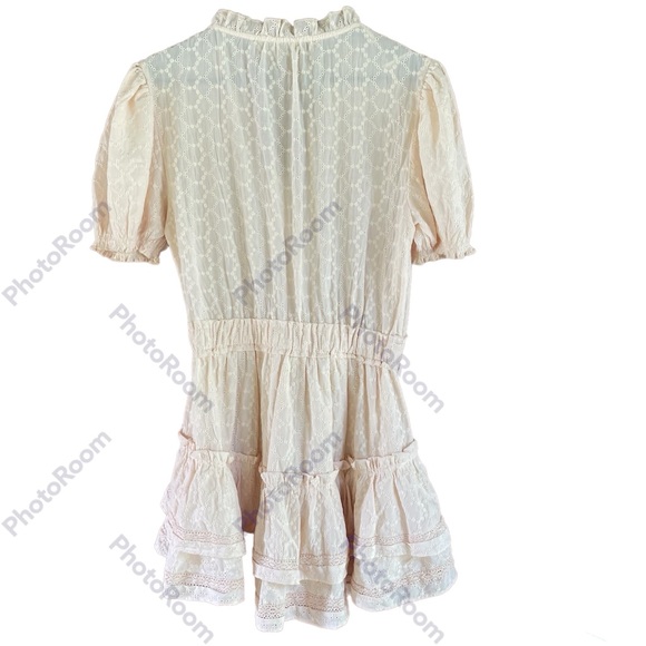 Mable Eyelet Mini - Dress, Size Medium, Cream Colored, Layered, Ruffles, Balloon - Picture 5 of 10